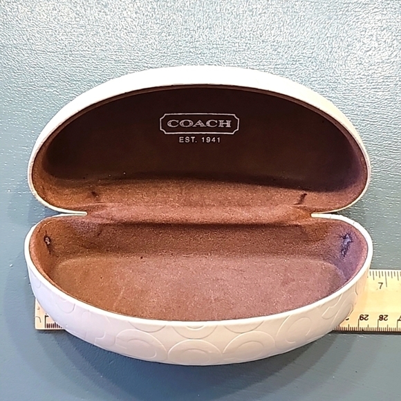 COACH sunglasses case. Hard..cream color withtan felt like interior. - Picture 1 of 6